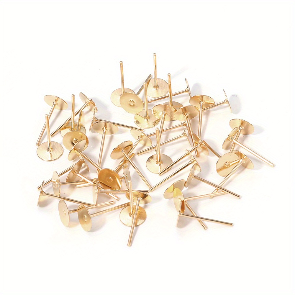 200Pcs 5 6mm Golden Silvery Iron Ear Stud Earring Accessory